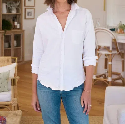 Frank & Eileen Barry Linen Button-up Shirt In White