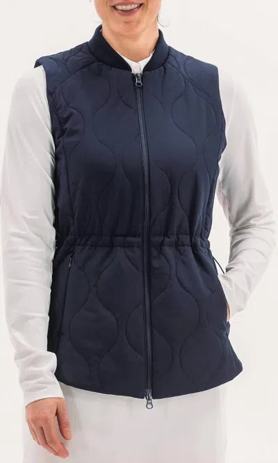 Foray Golf Women's Longline Quilted Vest In Navy