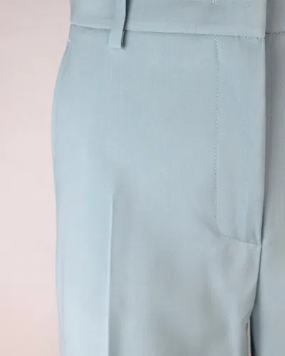 Weekend Max Mara Pantalone Palazzo Visivo In Tela Di Lana Verde Pastello In Blue