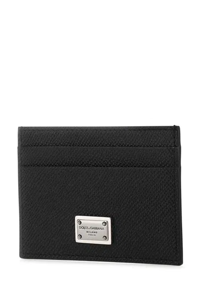 Dolce & Gabbana Black Dauphine Calfskin Card Holder