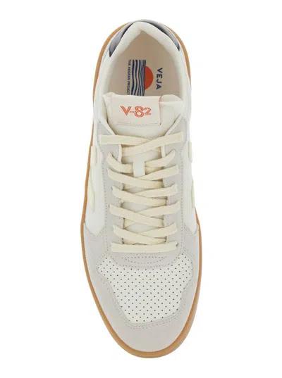 Veja V-82 Grained Leather Pure Sneakers Shoes