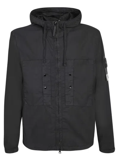Stone Island Black Supima Cotton Twill Stretch-tc Jacket