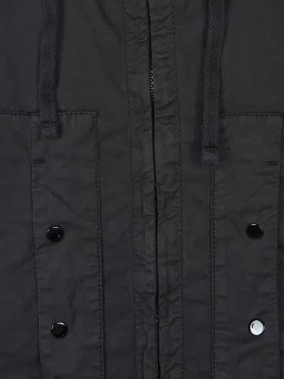 Stone Island Black Supima Cotton Twill Stretch-tc Jacket