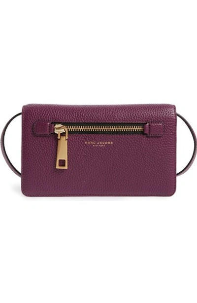 Marc Jacobs 'gotham' Pebbled Leather Crossbody Wallet In Iris