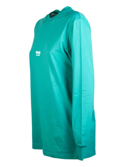 Msgm Green Cotton T-shirt In Green
