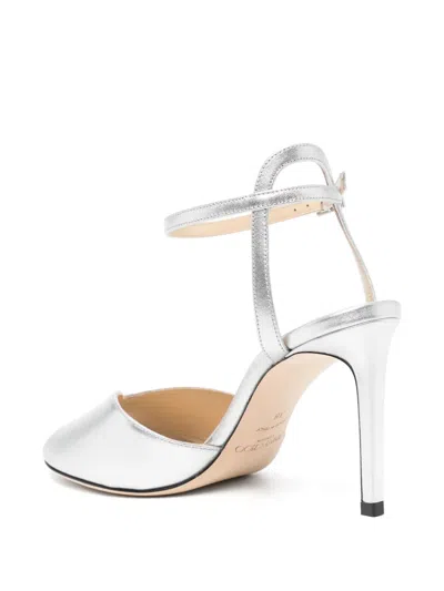 Jimmy Choo Sacaria Imitation Pearl Embellished Ankle Strap Sandal