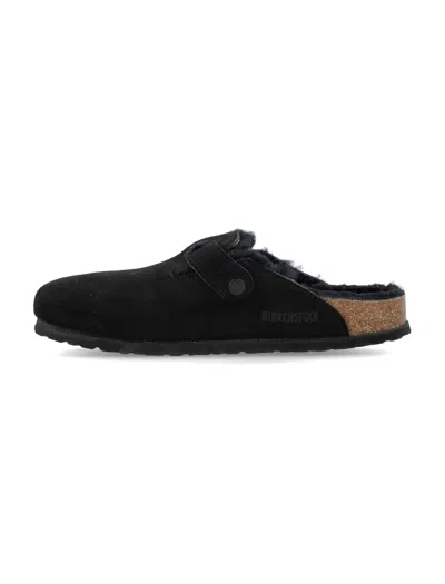 Birkenstock Shearling Buckle Detail Narrow Fit Sandals