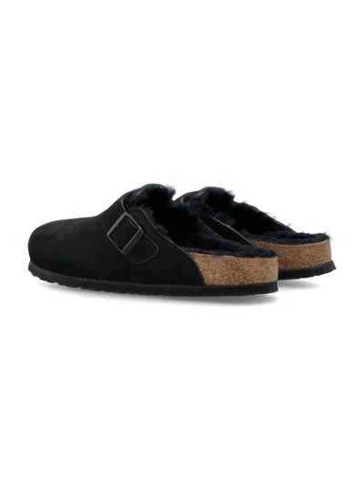 Birkenstock Shearling Buckle Detail Narrow Fit Sandals