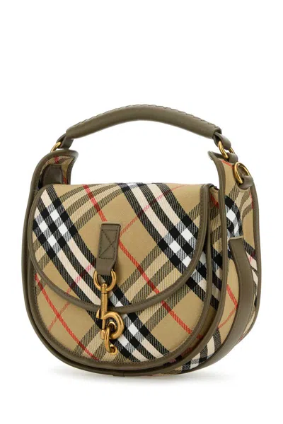 Burberry Small Handbag With Adjustable Strap And Check Pattern