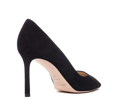 Jimmy Choo Romy 85 Spitze Pumps Aus Schwarzem Leder Mit Eidechsen-print