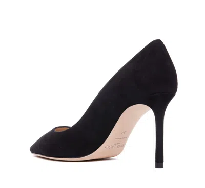 Jimmy Choo Romy 85 Spitze Pumps Aus Schwarzem Leder Mit Eidechsen-print