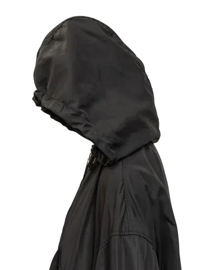 Attico Oversized Black Hooded Bomber Jacket