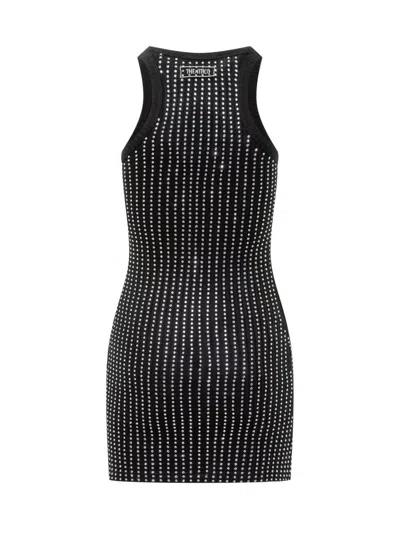 Attico Sleeveless Cotton Top Crystal Studs