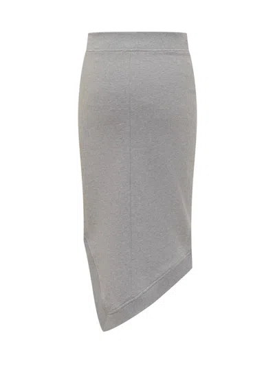 Attico Melange Grey And Beige Midi Skirt
