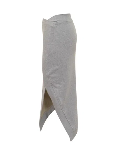 Attico Melange Grey And Beige Midi Skirt