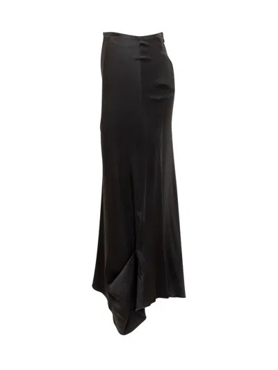 Victoria Beckham Draped Midi Skirt Asymmetric Design Slit