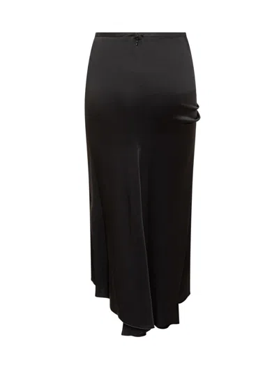 Victoria Beckham Draped Midi Skirt Asymmetric Design Slit