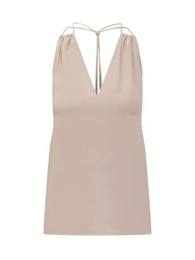Victoria Beckham V-neck Gathered Halter Top