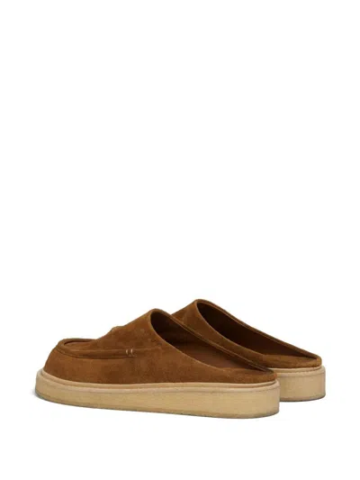 Marni Brown Suede Sabot Slip-on Loafers