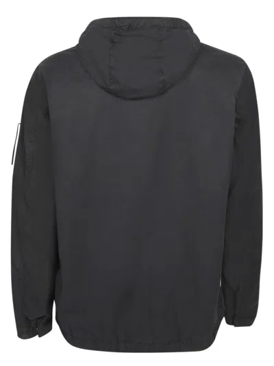 Stone Island Black Supima Cotton Twill Stretch-tc Jacket