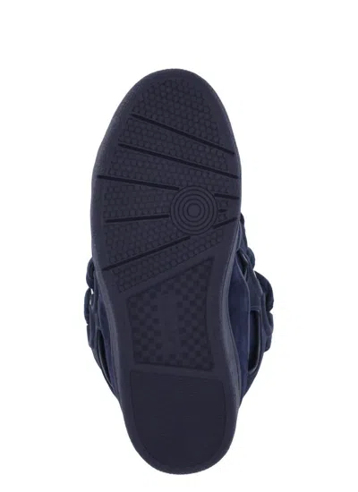 Lanvin Curb Sneakers In Black Suede And Leather