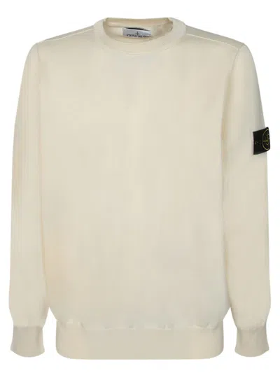 Stone Island Wool Blend Sweatshirt With Iconic Logo Patch And Timeless Design