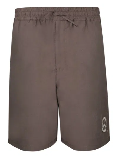 Emporio Armani Drawstring Bermuda Shorts In Printed Modal From The Peace Capsule Collection