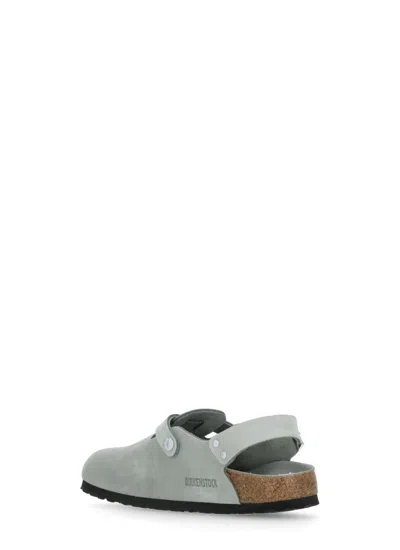 Birkenstock 'tokio' Light Blue Mules With Buckles On The Front And Back