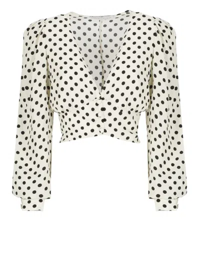 Mar De Margaritas Beige Floral V-neck Top With Button Fastening