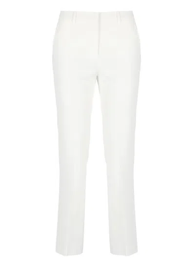 Pt Torino White Viscose Pants With Tailored Design