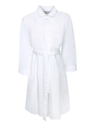 120% Lino White Linen Mini Dress