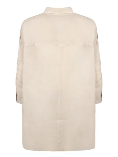 120% Lino Oversized Linen Shirt In Sand
