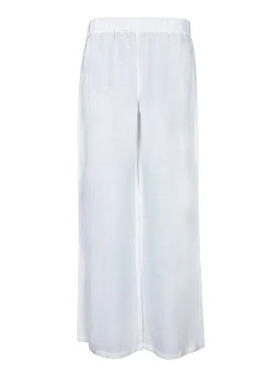 120% Lino Relaxed Wide-leg Linen Pants With Drawstring Waist