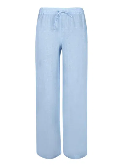 120% Lino Relaxed Wide-leg Linen Pants With Drawstring Waist