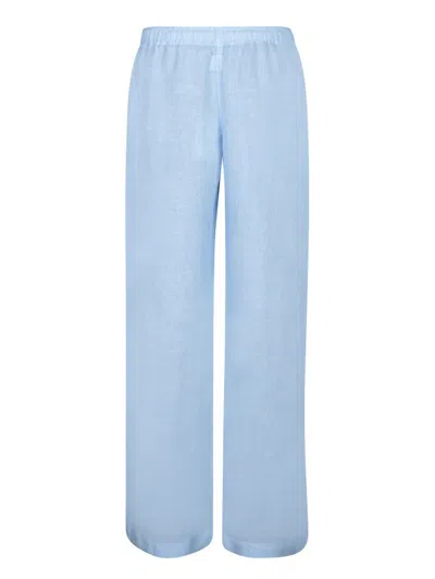 120% Lino Relaxed Wide-leg Linen Pants With Drawstring Waist