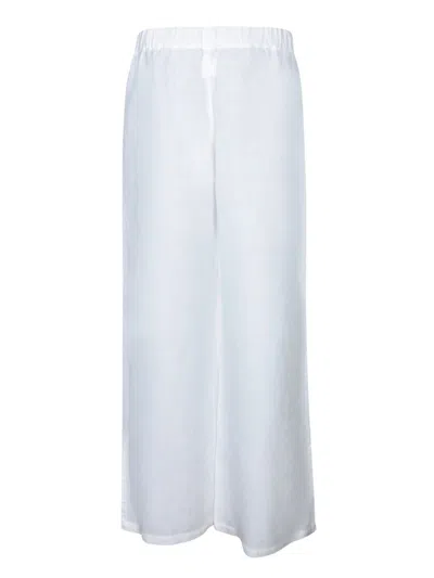 120% Lino Relaxed Wide-leg Linen Pants With Drawstring Waist