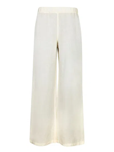 120% Lino Relaxed Wide-leg Linen Pants With Drawstring Waist