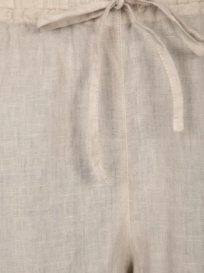 120% Lino Relaxed Wide-leg Linen Pants With Drawstring Waist