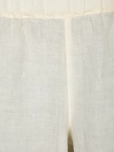 120% Lino Relaxed Wide-leg Linen Pants With Drawstring Waist