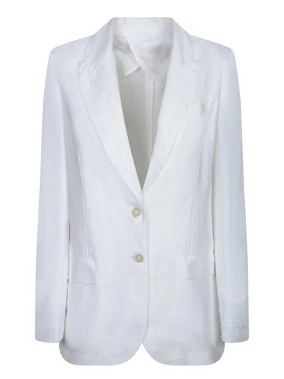 120% Lino White Linen Jacket