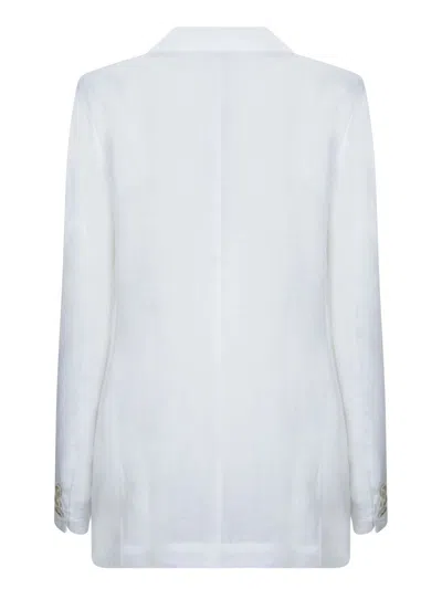 120% Lino White Linen Jacket