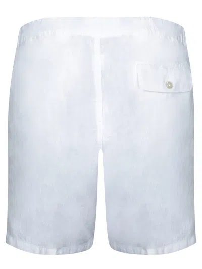 120% Lino Shorts In Beige Linen In White