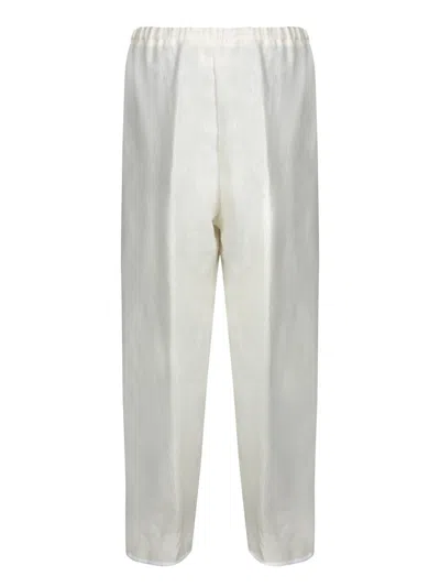 Forte Forte Oniric Blossom White Linen Trousers