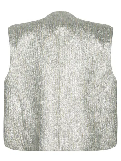 Forte Forte Silver Lurex Jacquard Vest