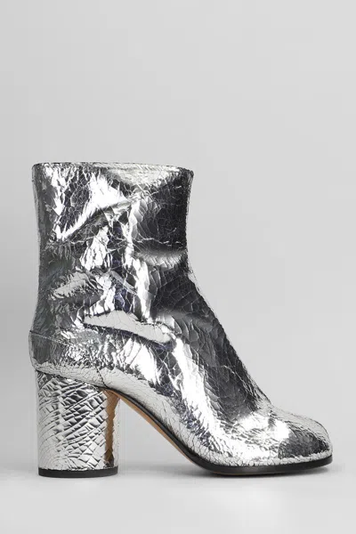 Maison Margiela Tabi Split-toe Crinkled Metallic Patent-leather Ankle Boots