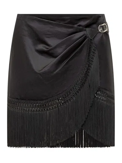 Tom Ford Cotton-silk Duchesse Fringe Wrap Mini Skirt