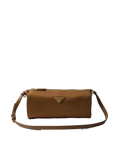Prada Re-nylon Top-zip Shoulder Bag In Brown