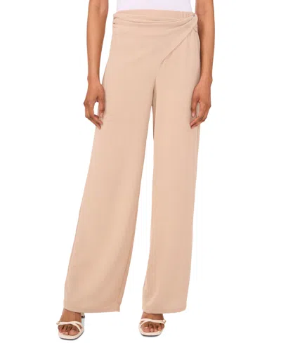 Sam & Jess Women's Pull-on Twist-front Straight-leg Pants In Gold