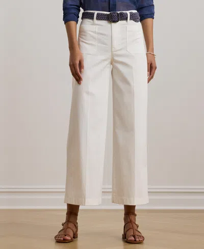 Ralph Lauren Lauren  Stretch Cotton Twill Crop Pants In White