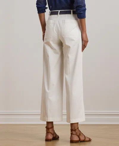 Ralph Lauren Lauren  Stretch Cotton Twill Crop Pants In White
